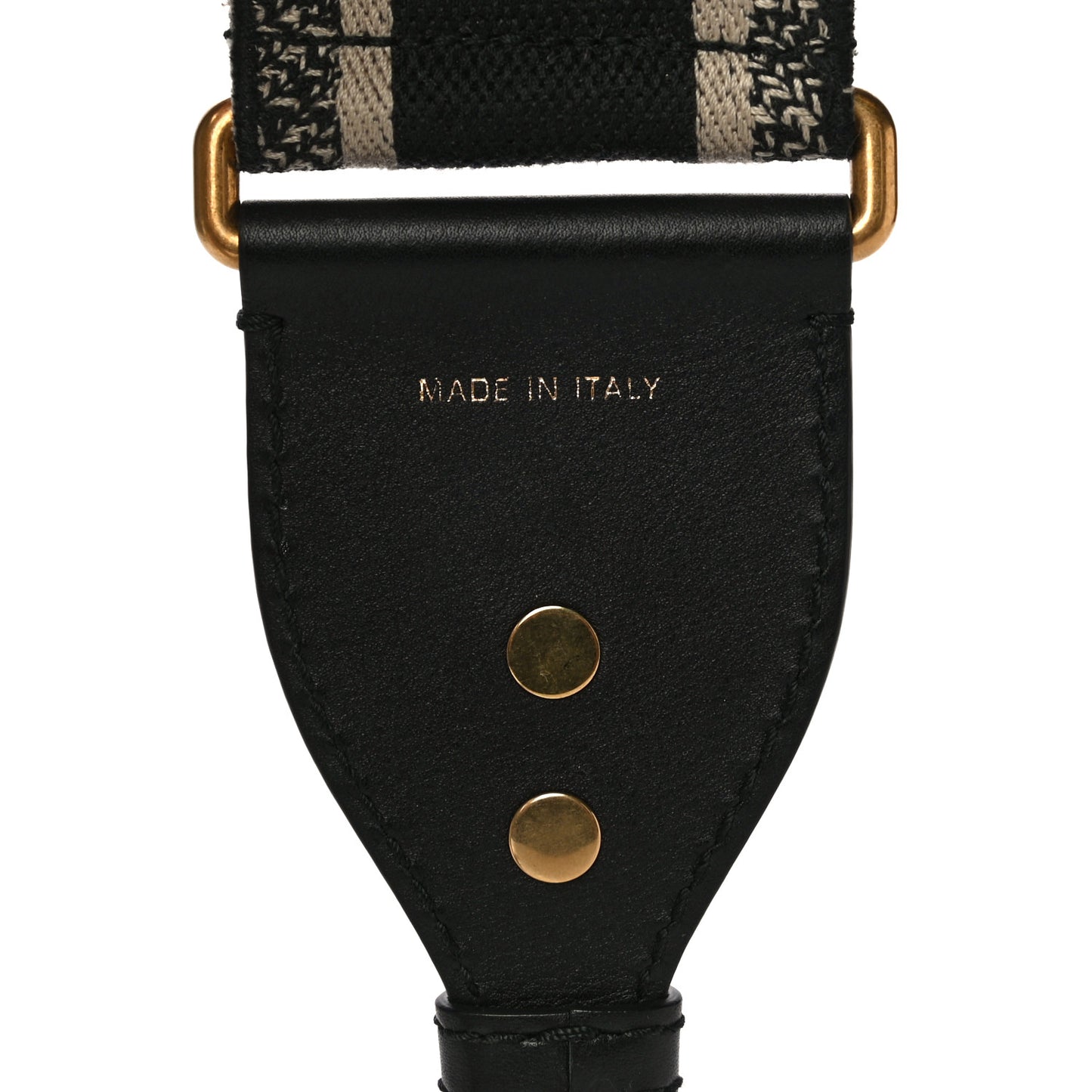 Canvas Embroidered Toile De Jouy Shoulder Strap Black