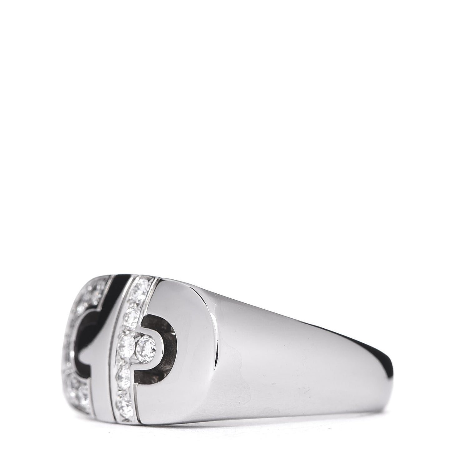 18K White Gold Diamond Parentesi Ring 58 8.25