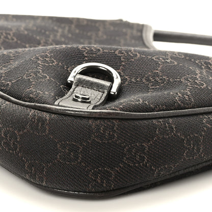 Gucci Denim Monogram Abbey D Ring Hobo Brown 10 of 10