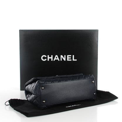 Chanel Caviar Lizard Quilted Small Coco Handle Flap Navy 4 of 9
