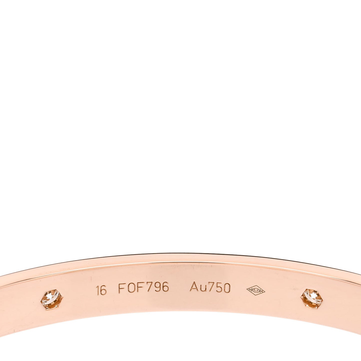 18K Pink Gold 4 Diamond LOVE Bracelet 16