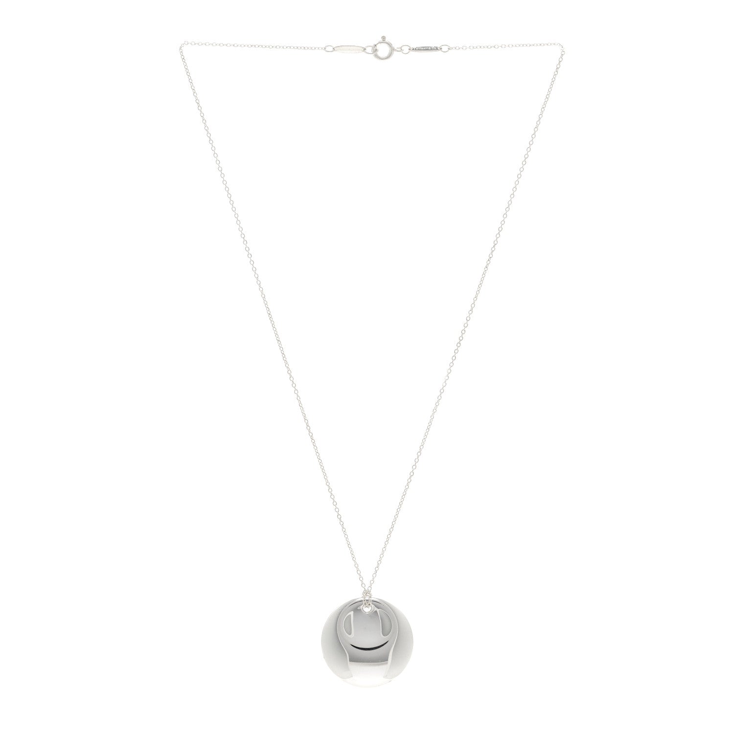 Tiffany Sterling Silver Elsa Peretti Round Disc Pendant Necklace 3 of 6