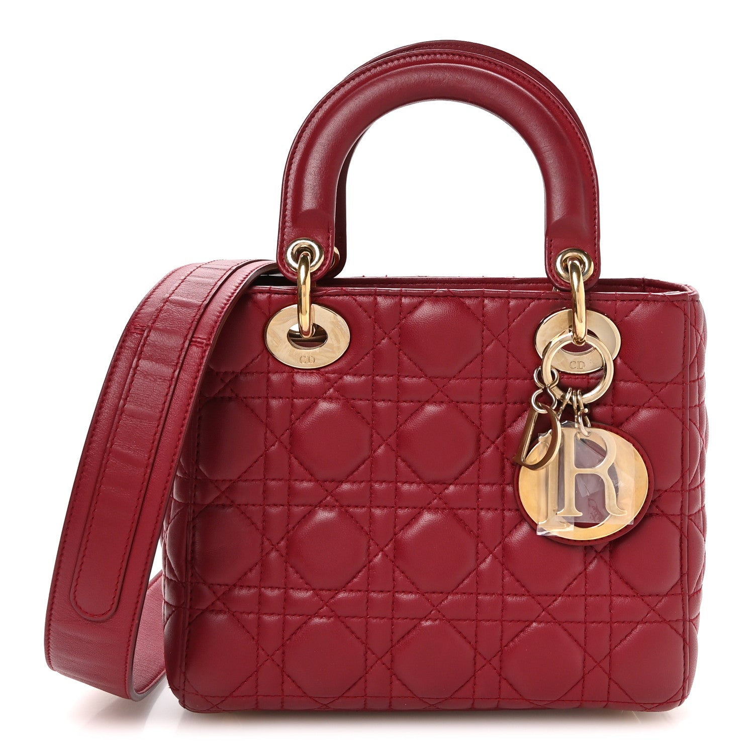 Christian Dior Lambskin Cannage Small My ABCDior Lady Dior Red 1 of 10