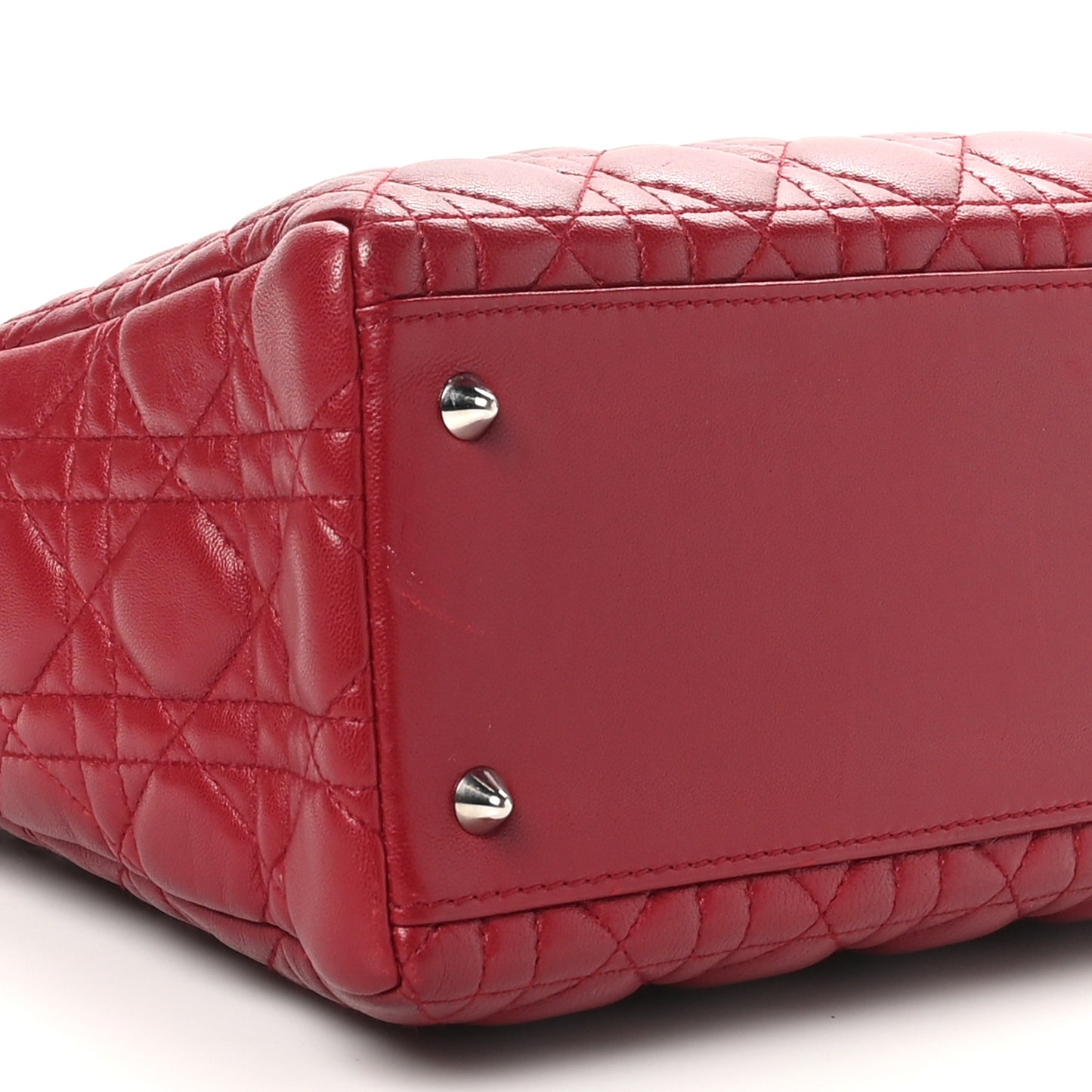 Lambskin Cannage Medium Lady Dior Red