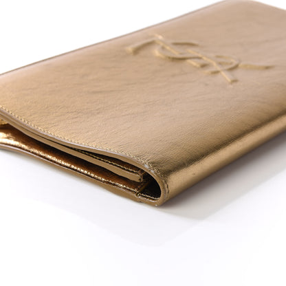 Saint Laurent Metallic Calfskin Monogram Large Belle De Jour Clutch Gold 7 of 12