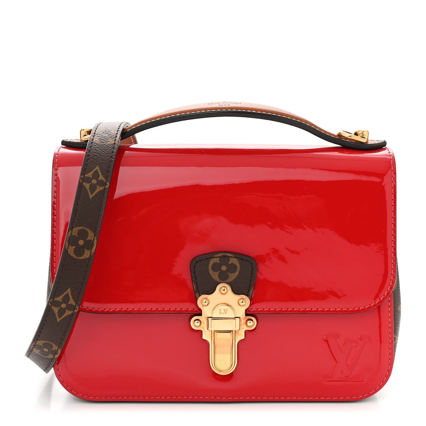 Patent Calfskin Monogram Cherrywood BB Scarlet