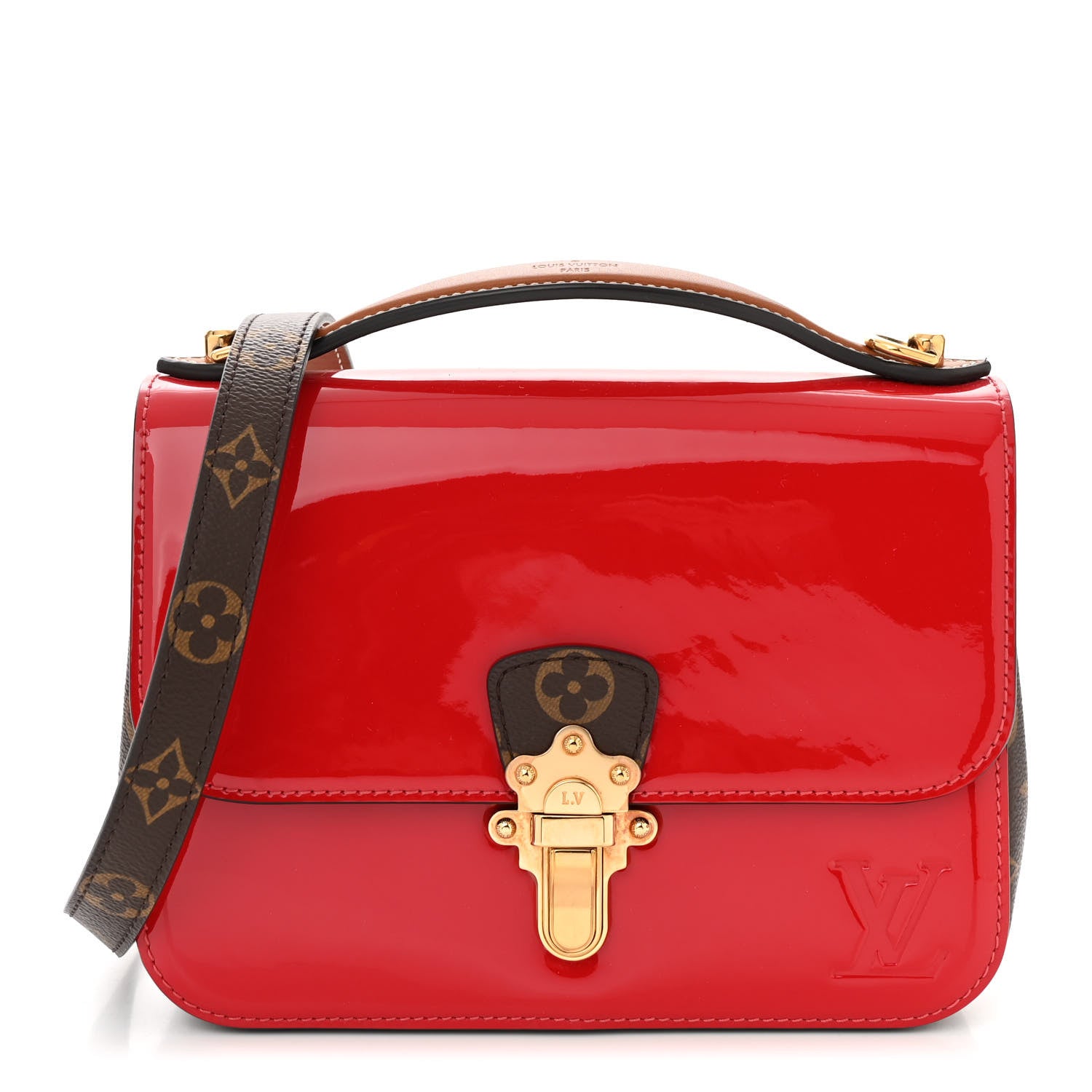 Louis Vuitton Patent Calfskin Monogram Cherrywood BB Scarlet 1 of 10