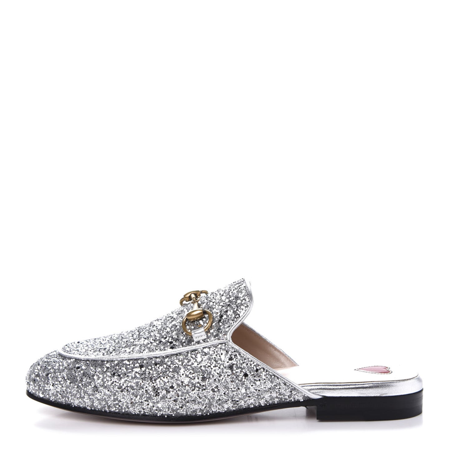Glitter Womens Princetown Slippers 35.5 Silver