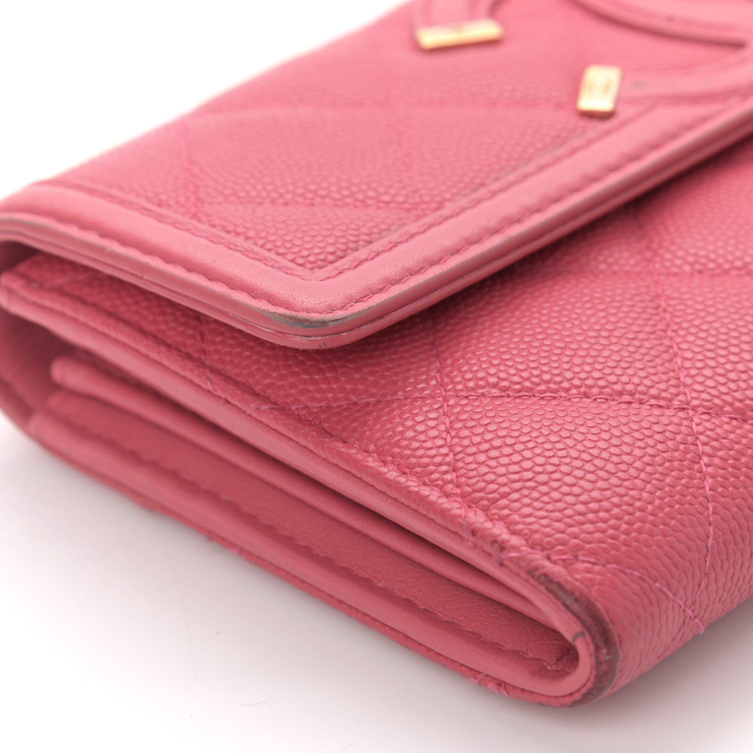 Chanel Caviar Quilted Large Filigree Gusset Flap Wallet Pink 11 of 14