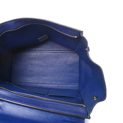 Celine Drummed Calfskin Suede Small Trapeze Indigo 5 of 22
