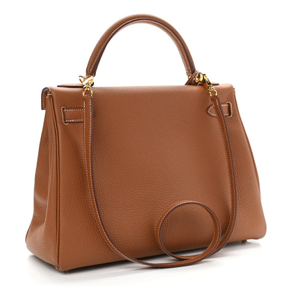Hermes Togo Kelly Retourne 32 Gold 2 of 10