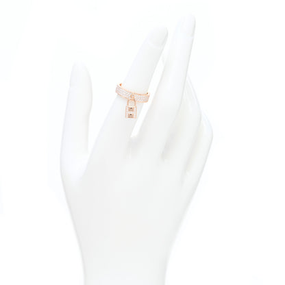Hermes 18K Rose Gold Diamond MM Kelly Clochette Ring 51 5.75 2 of 4