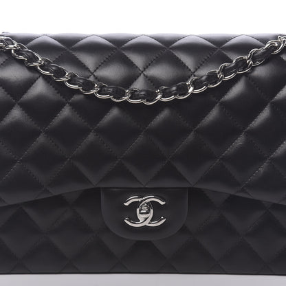 Chanel Lambskin Quilted Jumbo Double Flap Black 11 of 12