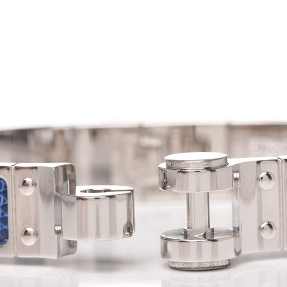 Hermes Lizard Charniere Cuir Narrow Hinged Bracelet S Bleu Saphir 5 of 5