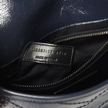 Saint Laurent Crinkled Calfskin Matelasse Monogram Niki Chain Wallet Deep Marine 6 of 9