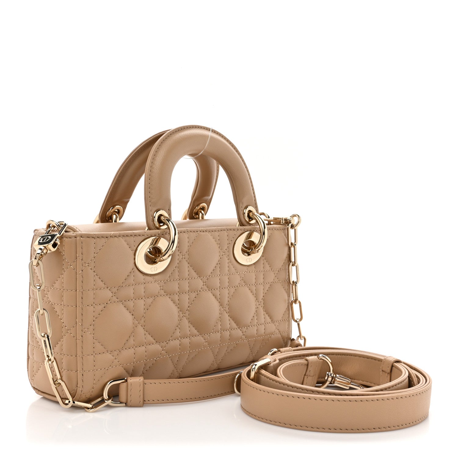Christian Dior Lambskin Cannage Small Lady D-Joy Biscuit 1545086