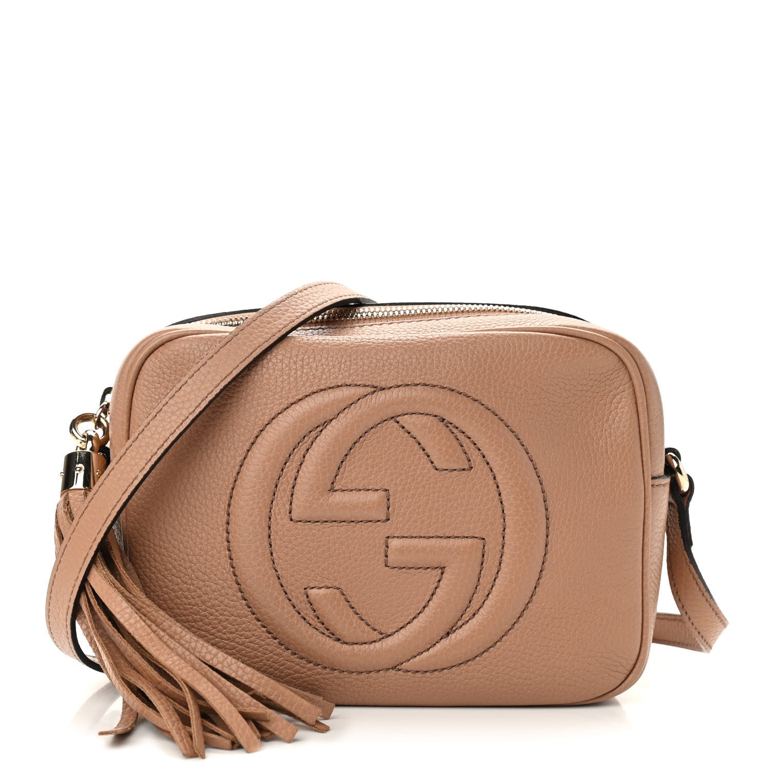 Gucci Pebbled Calfskin Small Soho Disco Bag Camelia 1 of 9