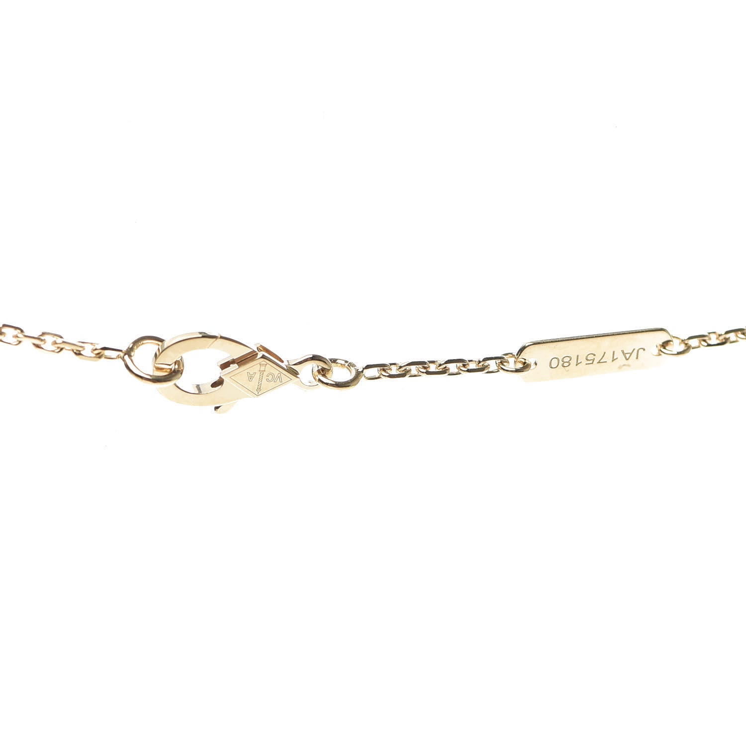 Van Cleef & Arpels 18K Yellow Gold Diamond Yellow Mother of Pearl Vintage Alhambra Pendant Necklace 4 of 7