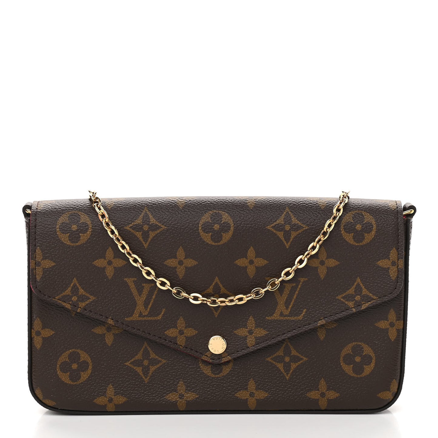 Monogram Pochette Felicie Chain Wallet Fuchsia