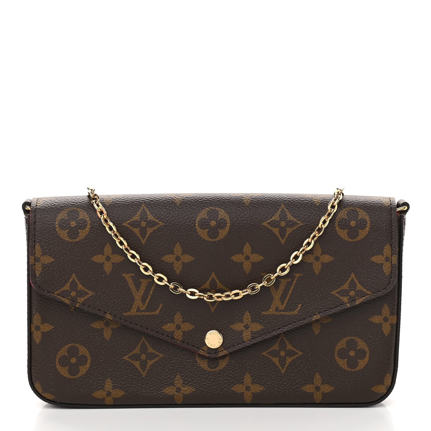 Louis Vuitton Monogram Pochette Felicie Chain Wallet Fuchsia 3 of 11