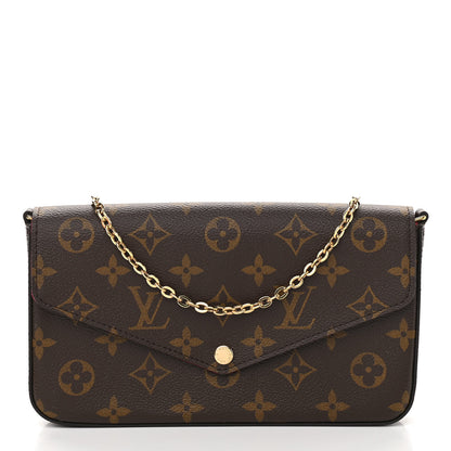 Louis Vuitton Monogram Pochette Felicie Chain Wallet Fuchsia 3 of 11