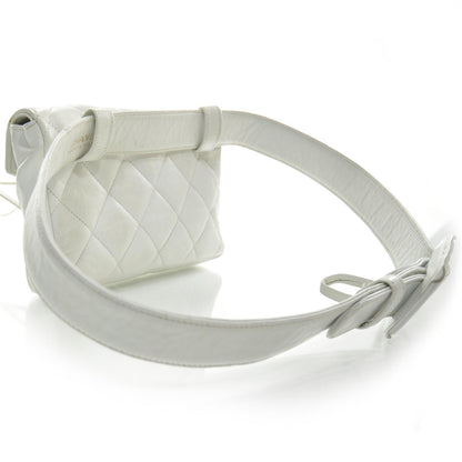 Chanel Lambskin Flap Waist Belt Bag White 75 30 2 of 11