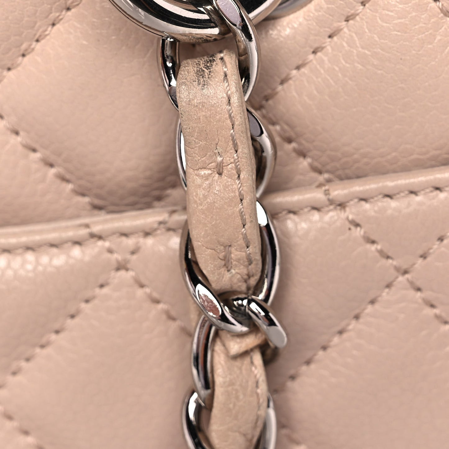 Caviar Quilted Grand Shopping Tote GST Beige Clair