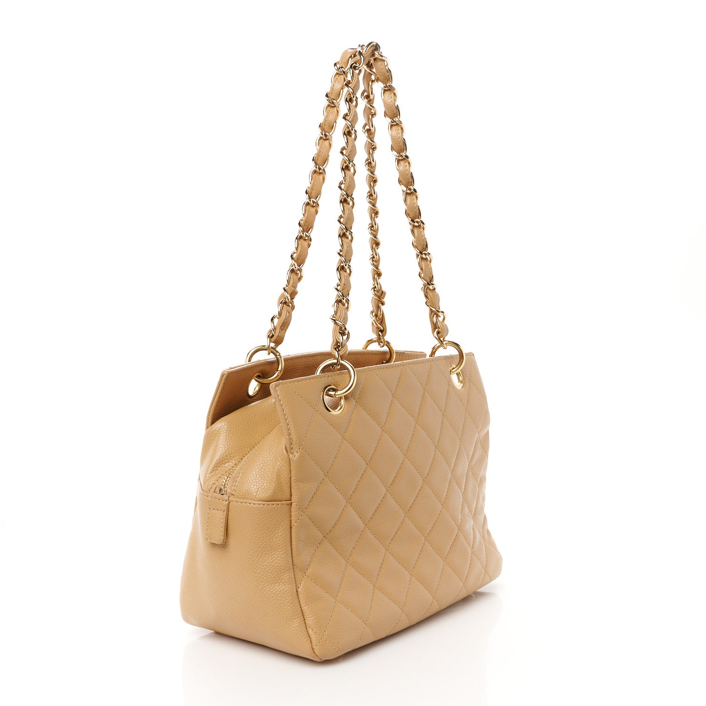 Caviar Quilted Petit Timeless Tote PTT Dark Beige