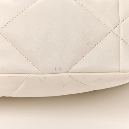 Chanel Goatskin Quilted Large Chanel 19 Flap White 10 of 10
