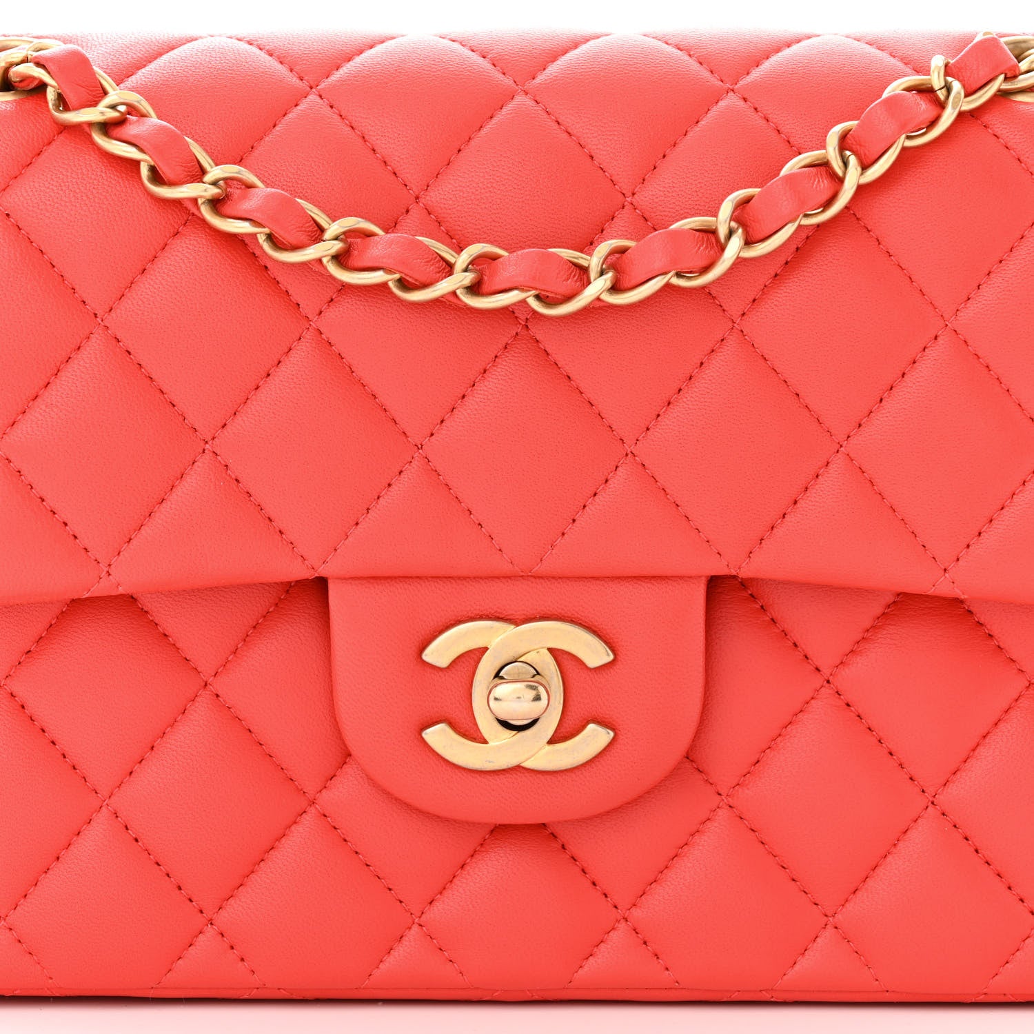Chanel Lambskin Quilted Small Double Flap Red 8 of 10