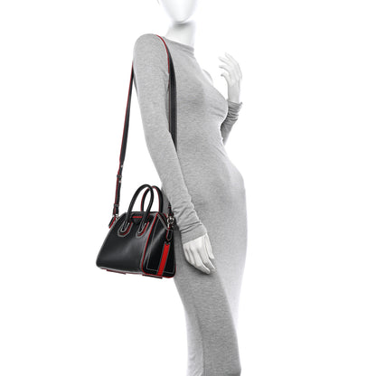 Givenchy Calfskin Bi-Color Topstitch Mini Antigona Black Red 2 of 12