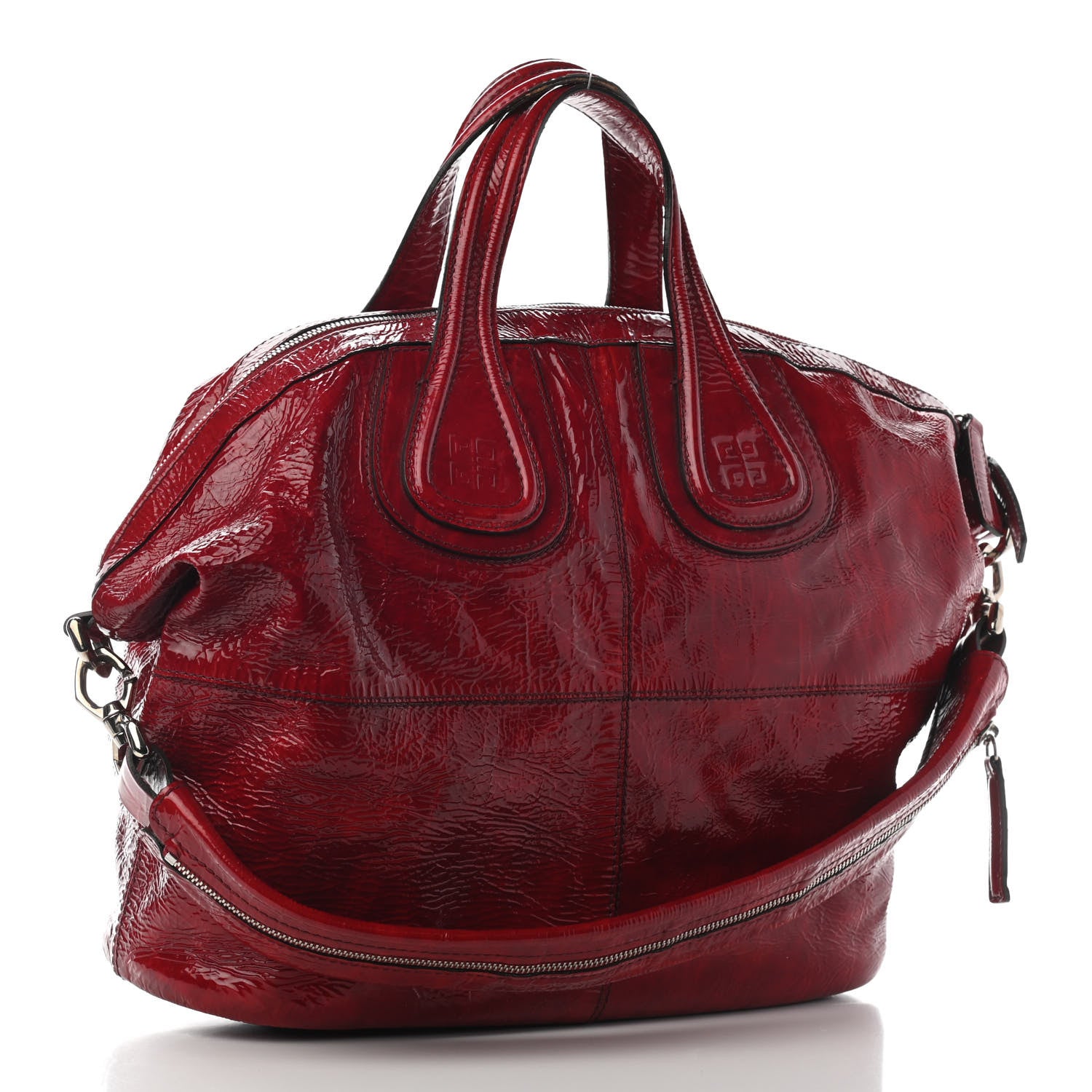 Givenchy Crinkled Patent Calfskin Medium Nightingale Red 3 of 11
