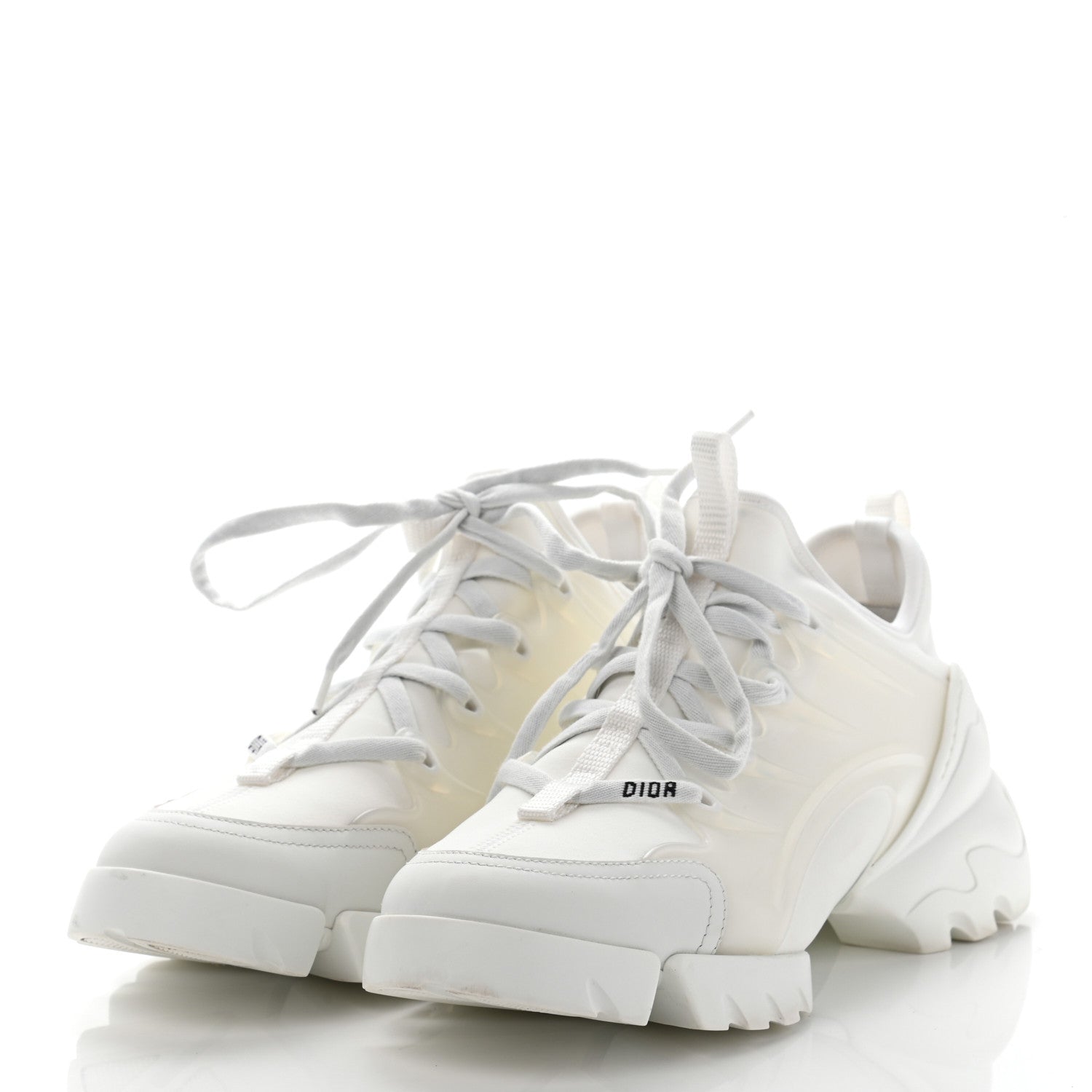 Christian Dior Technical Fabric Rubber Womens D-Connect Sneakers 38.5 White 3 of 11