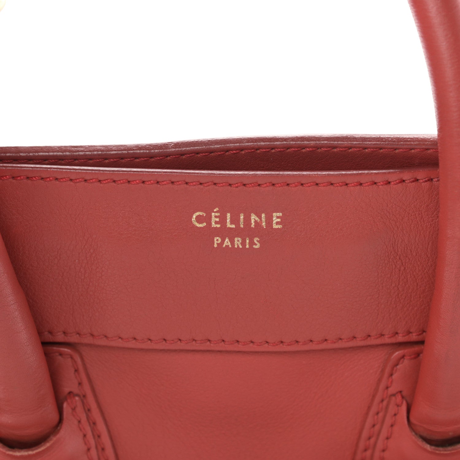 Celine Calfskin Mini Luggage Red 6 of 21