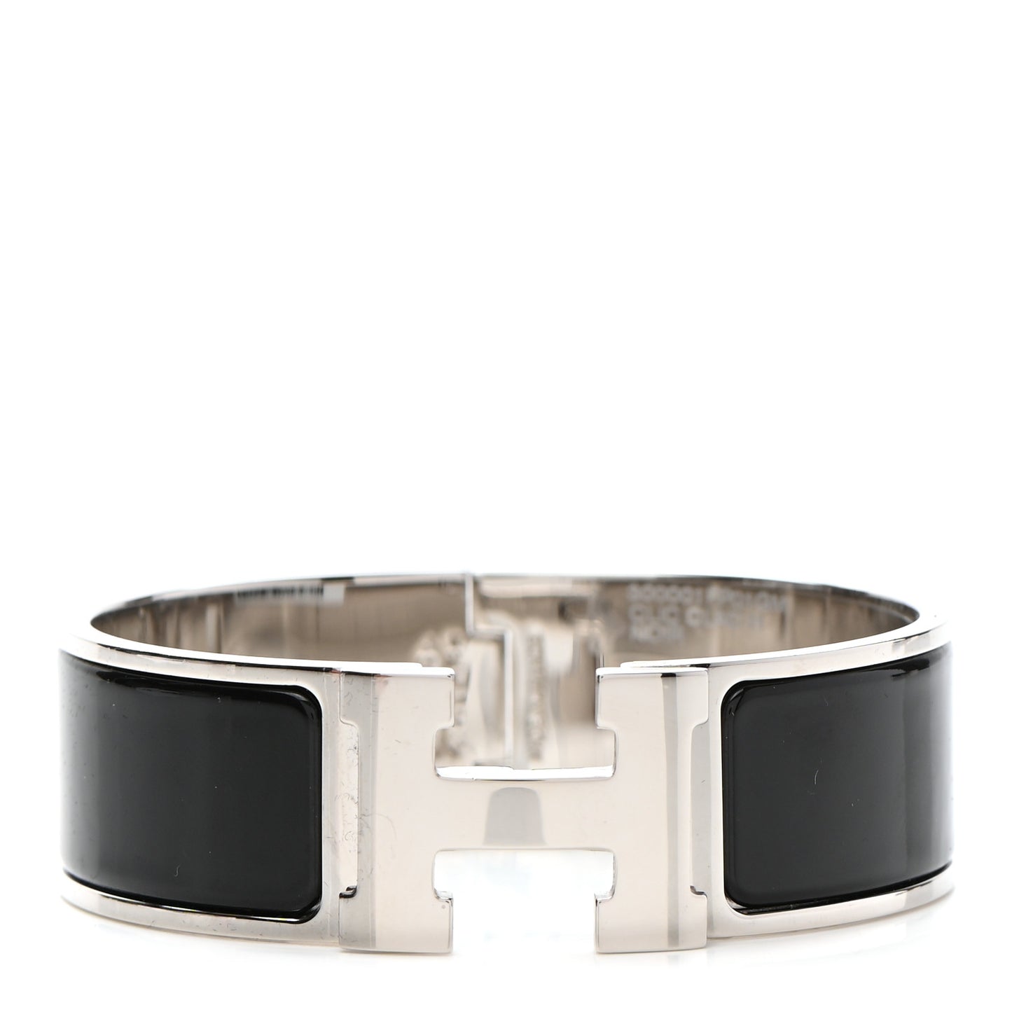 Enamel Wide Clic Clac H Bracelet GM Black
