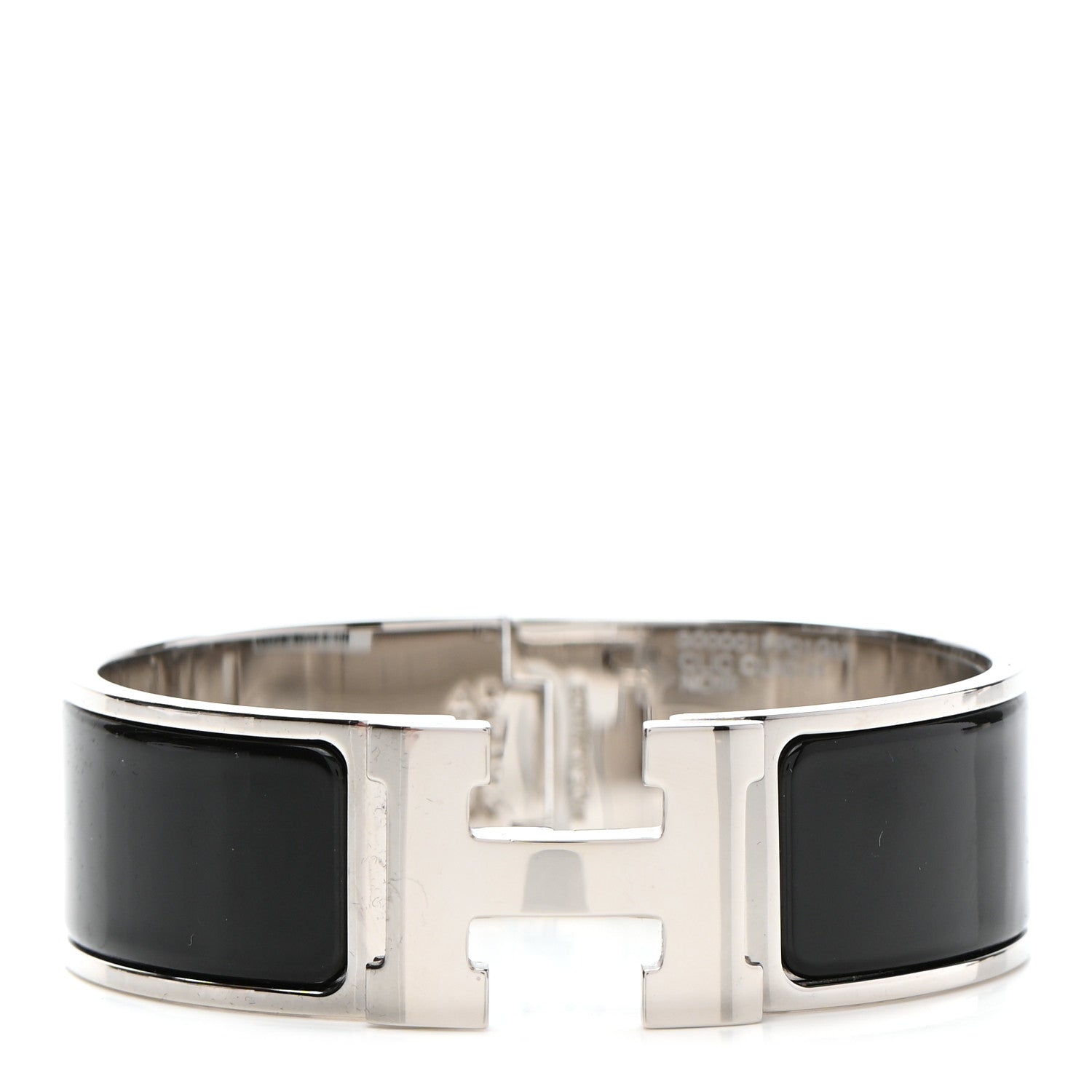 Hermes Enamel Wide Clic Clac H Bracelet GM Black 1 of 7