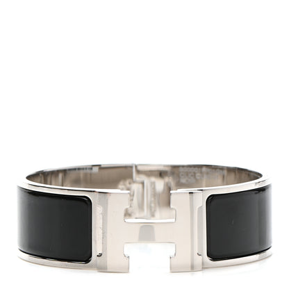 Hermes Enamel Wide Clic Clac H Bracelet GM Black 1 of 7