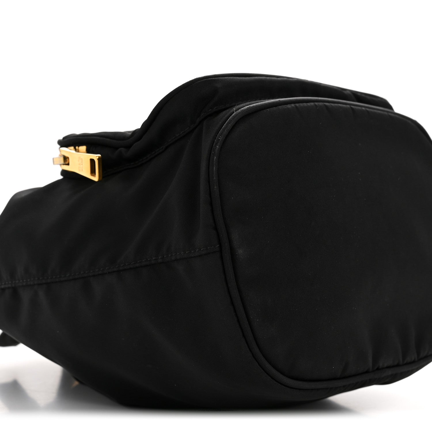 Prada Saffiano Tessuto Nylon Mini Bucket Crossbody Bag Black 10 of 13