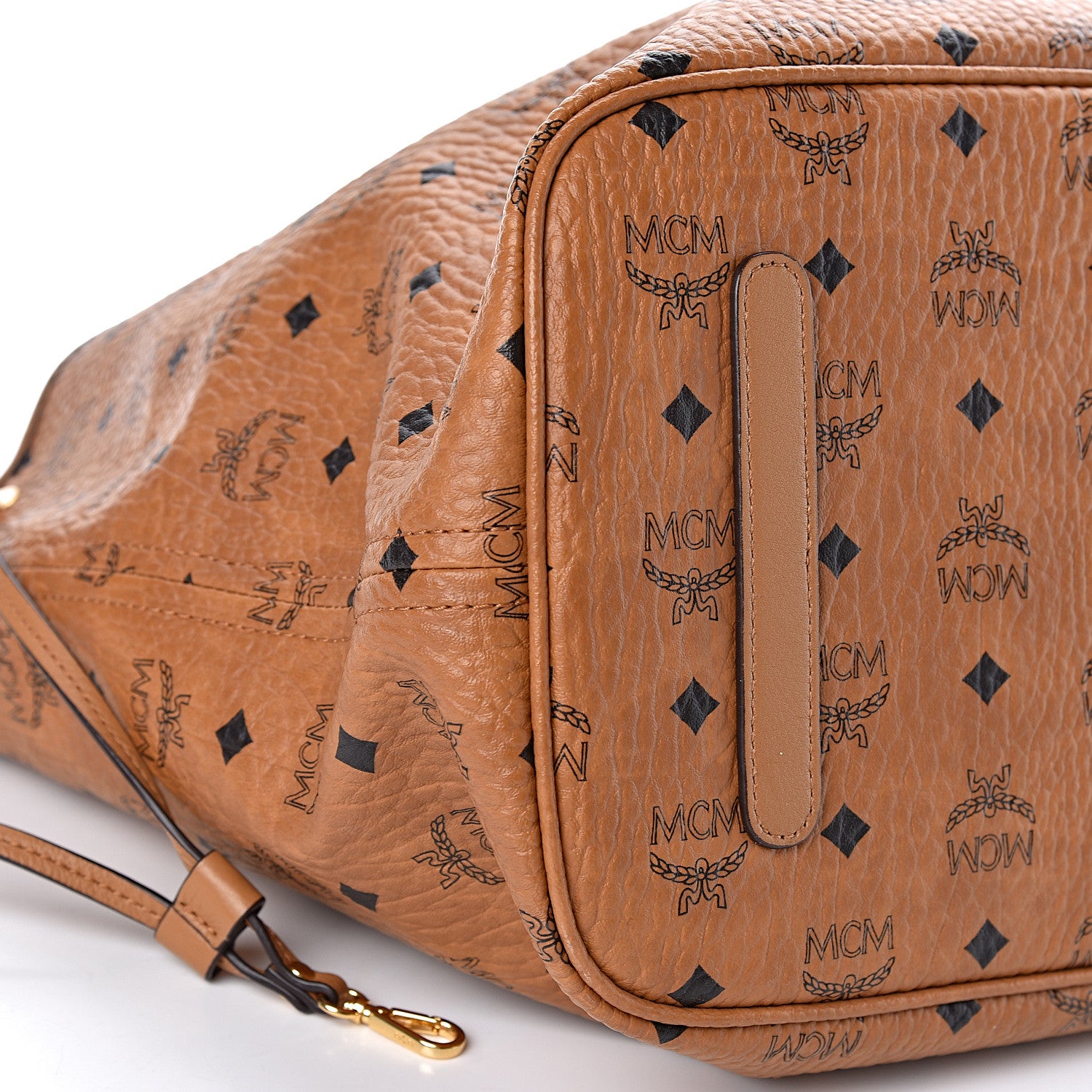MCM Visetos Large Liz Reversible Shopper Tote Cognac 15 of 18