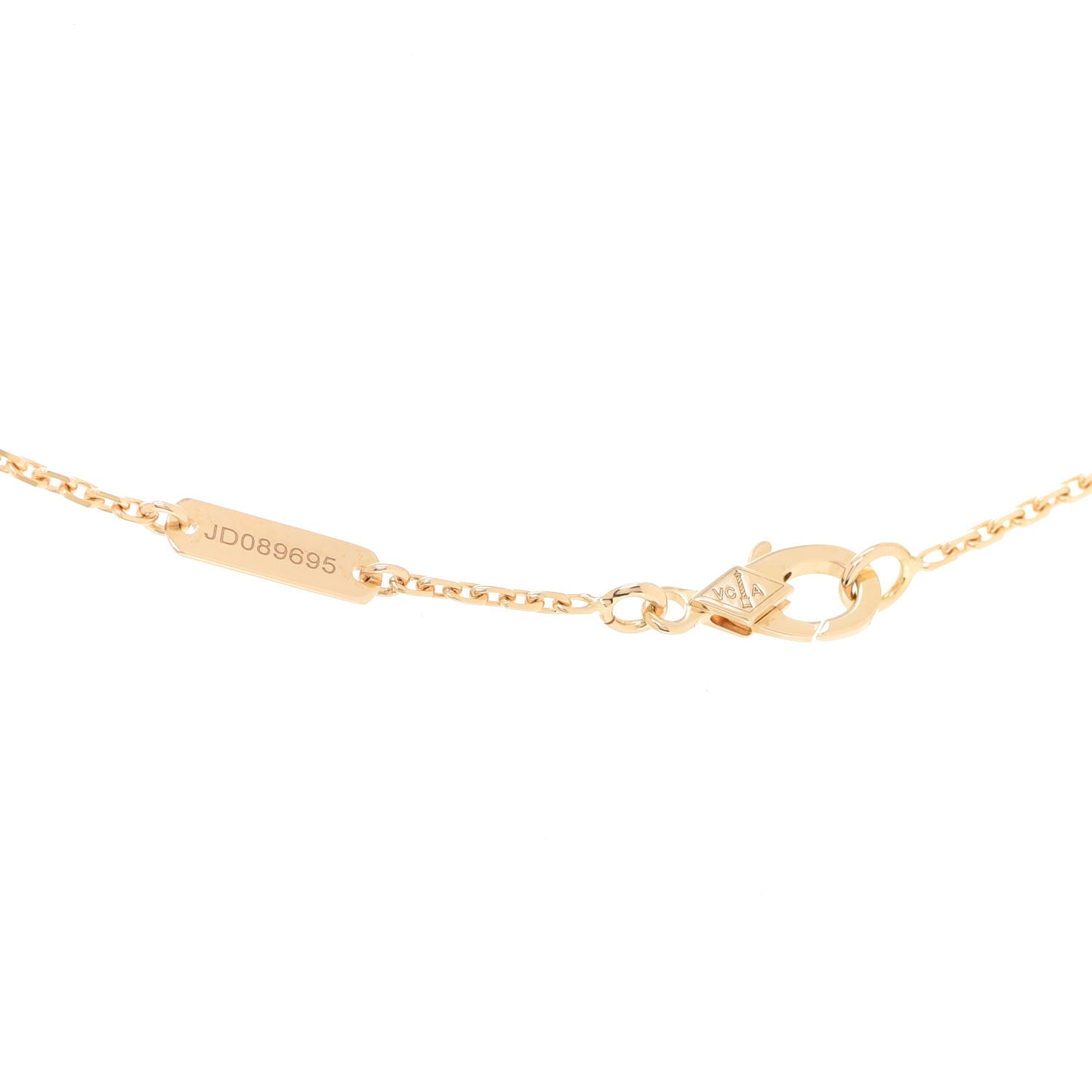 Van Cleef & Arpels 18K Yellow Gold Carnelian Vintage Alhambra Pendant Necklace 5 of 6
