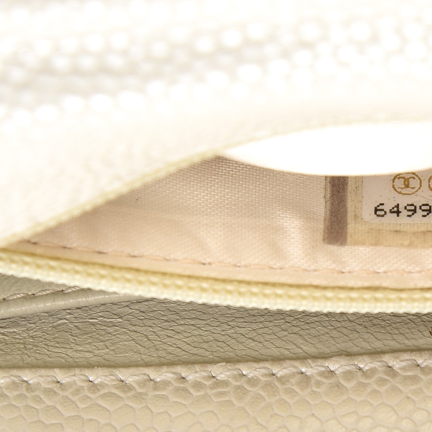 Caviar Quilted Mini Evening Bag Pearl