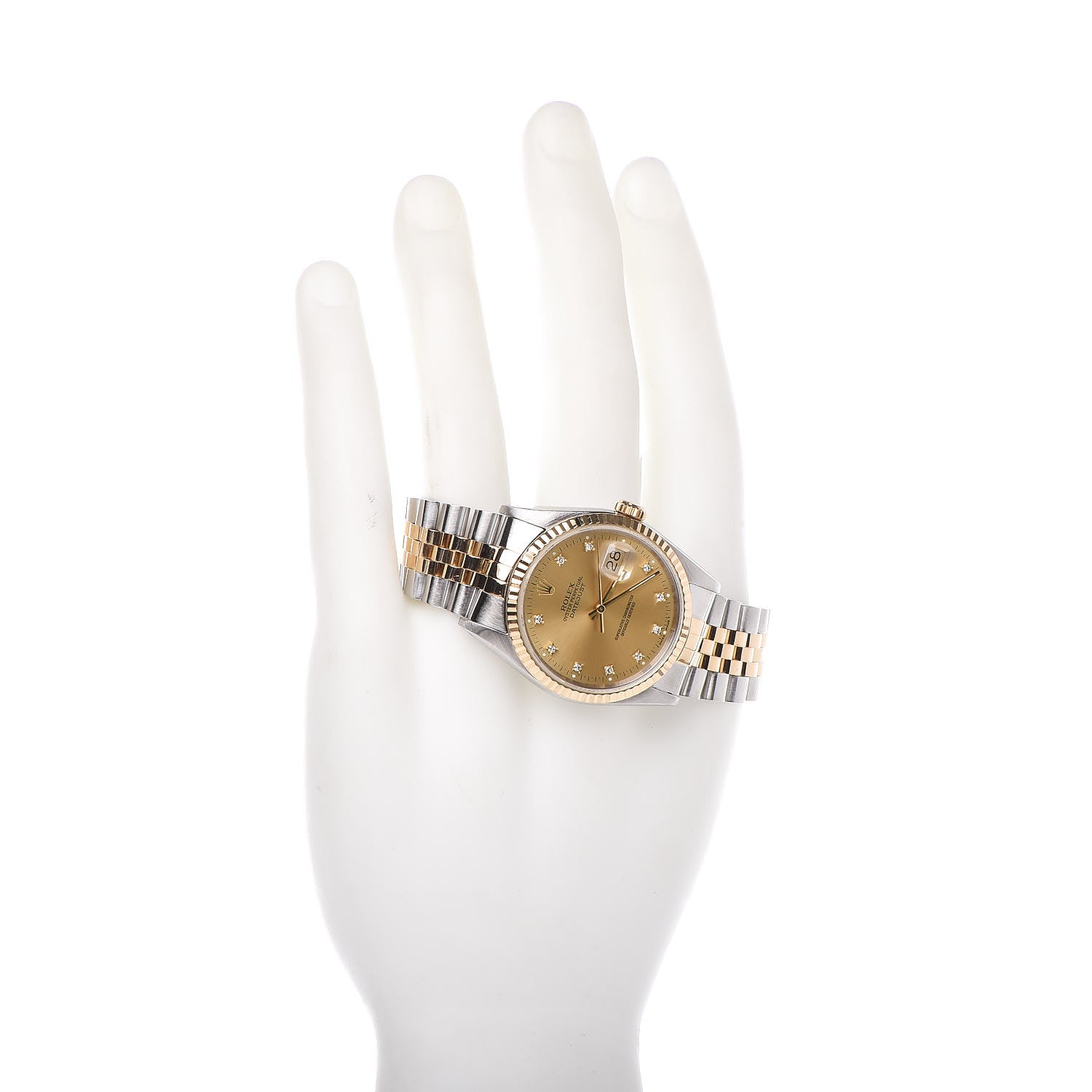 Rolex Stainless Steel 18K Yellow Gold Diamond 36mm Oyster Perpetual Datejust Watch Champagne 116233 2 of 7
