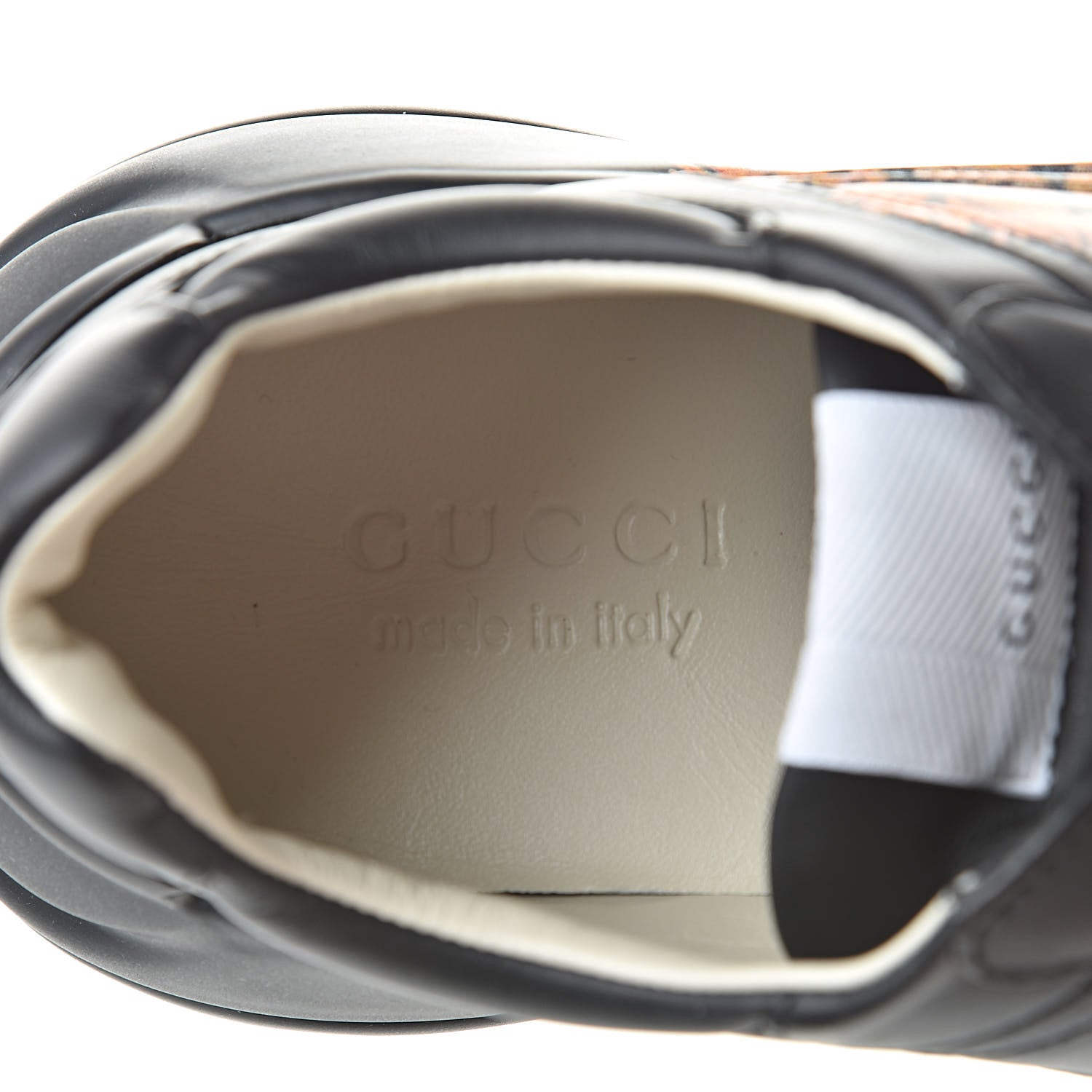 Gucci Calfskin Tiger Print Mens Rhyton Sneakers 7.5 Black 7 of 8