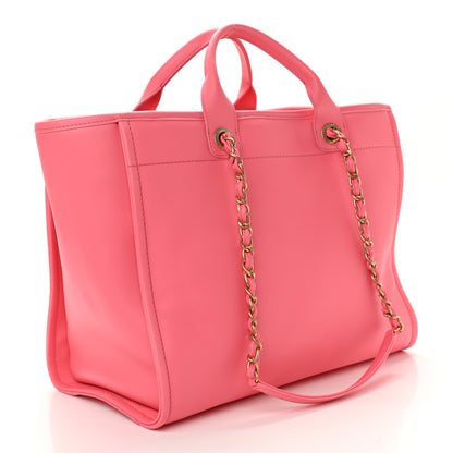 Chanel Calfskin Medium Deauville Tote Coral Pink 4 of 11