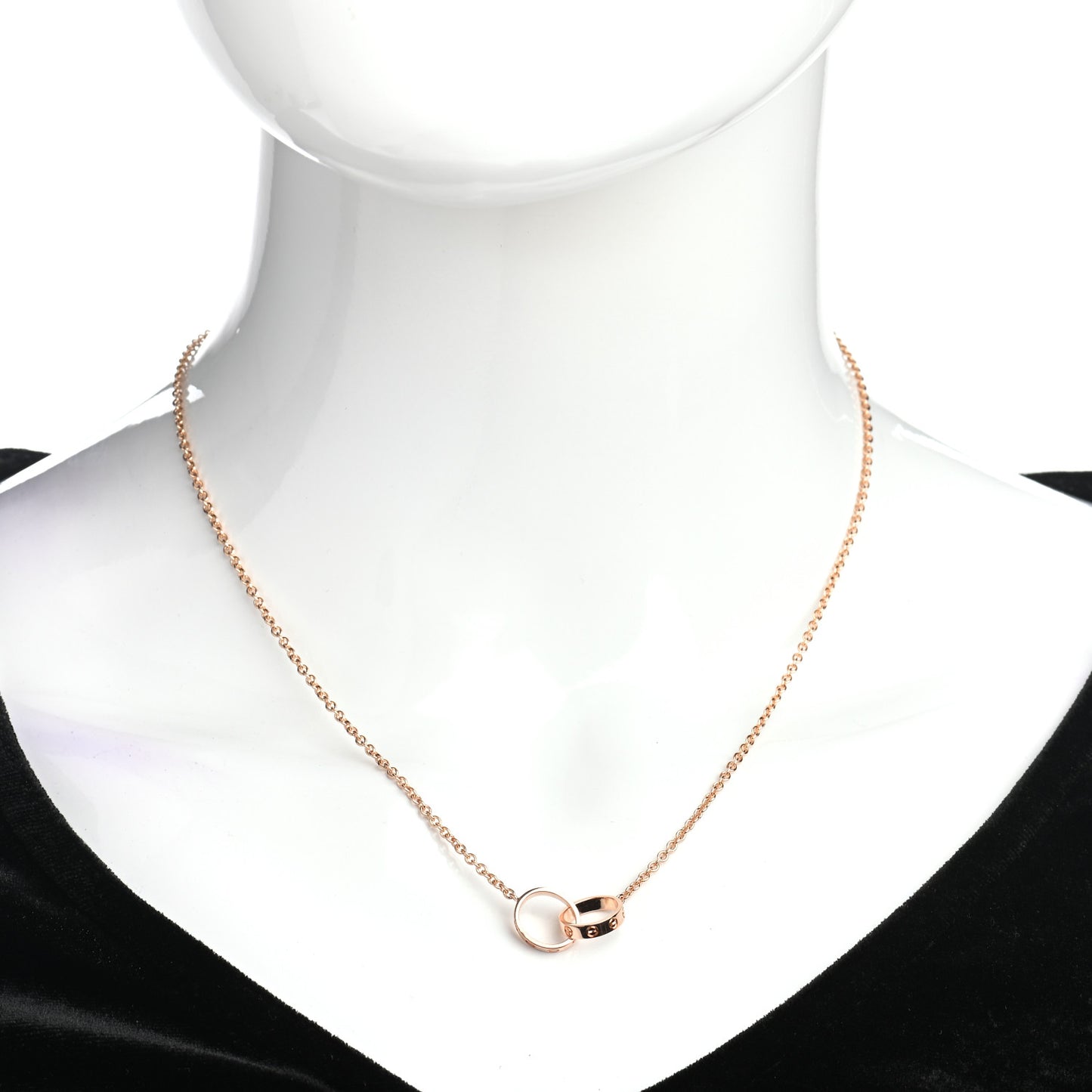 18K Pink Gold Interlocking LOVE Necklace