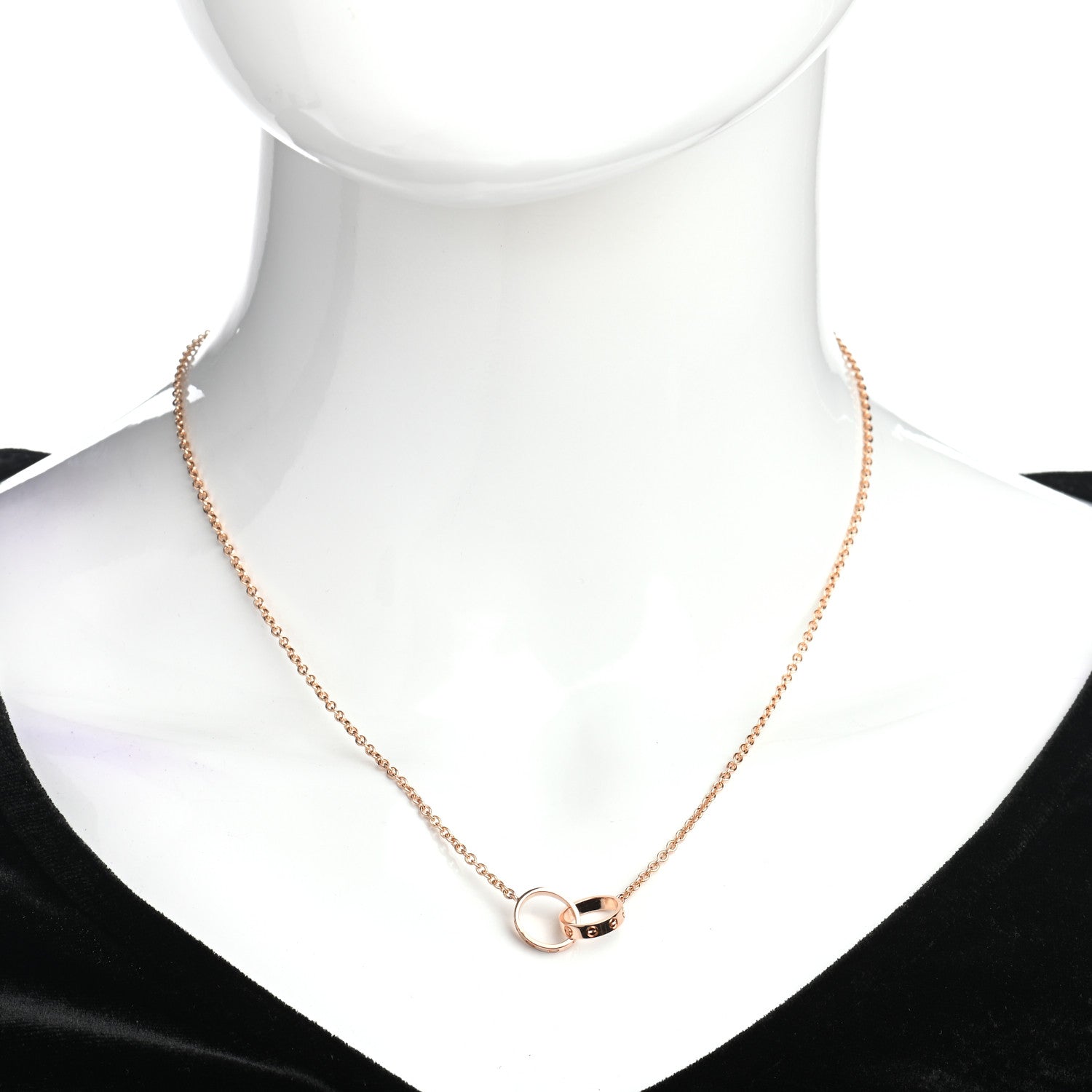 Cartier 18K Pink Gold Interlocking LOVE Necklace 2 of 7
