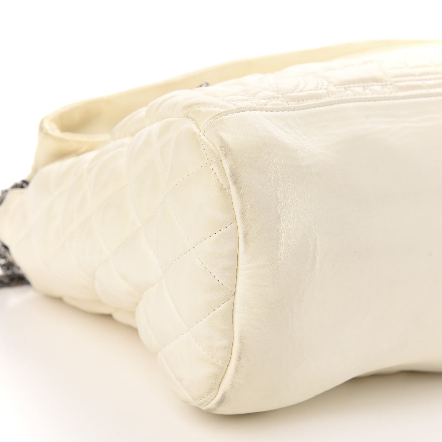 Lambskin Quilted Large Paris Moscou Red Square Bag Beige