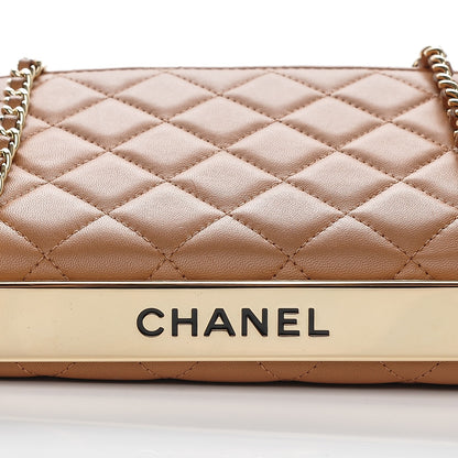 Chanel Lambskin Quilted Trendy CC Wallet On Chain WOC Camel 6 of 10
