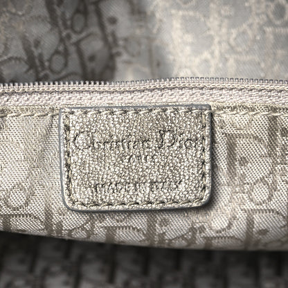 Christian Dior Metallic Lambskin Cannage Drawstring Bag Grey 6 of 10