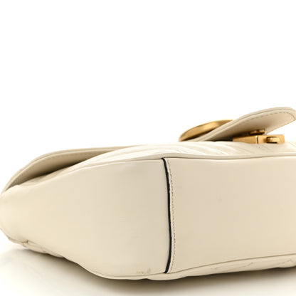 Gucci Calfskin Matelasse Small GG Marmont Shoulder Bag White 9 of 14